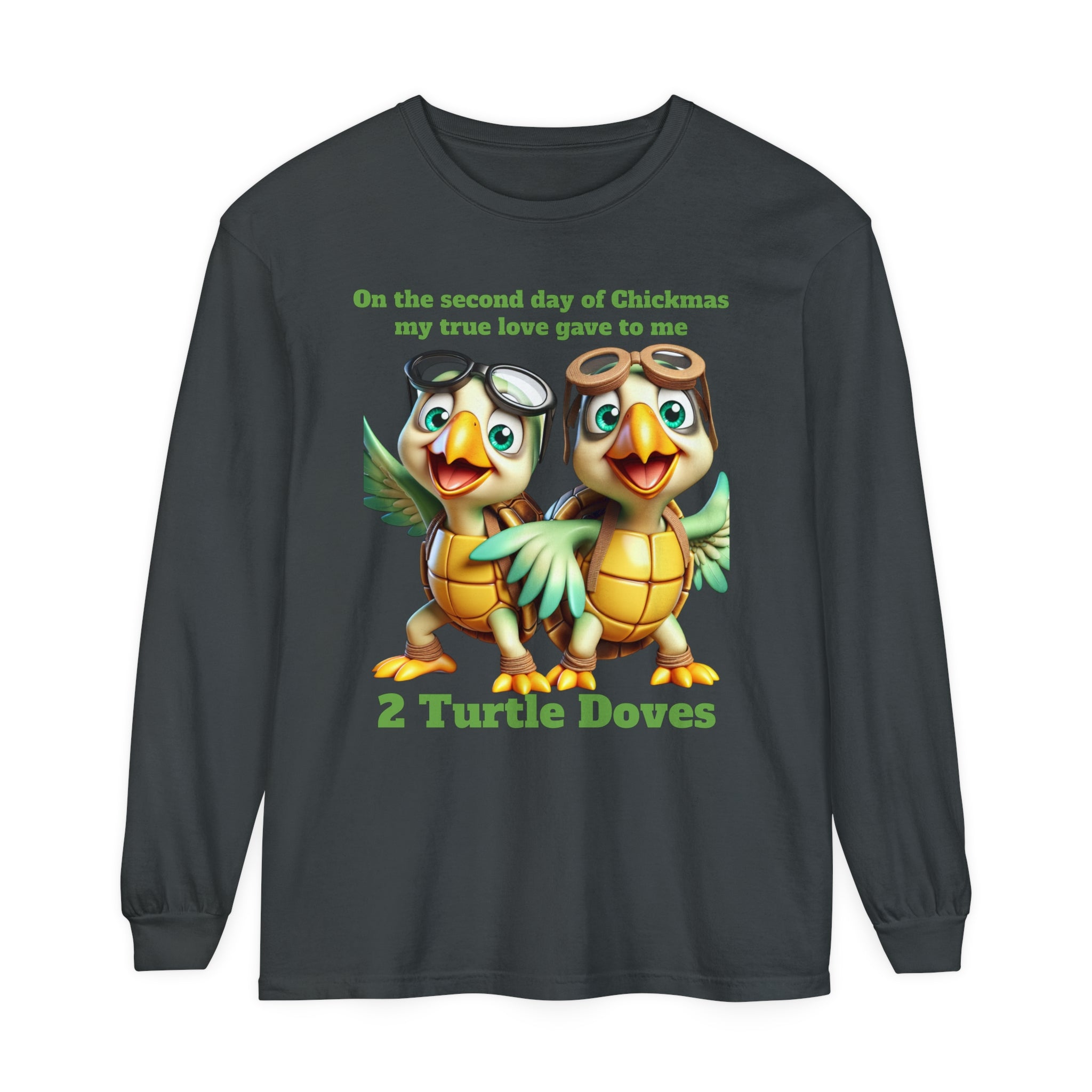 2 Turtle Doves Unisex Garment-dyed Long Sleeve T-Shirt