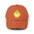 Chick with Glasses Unisex Distressed Cap-2
