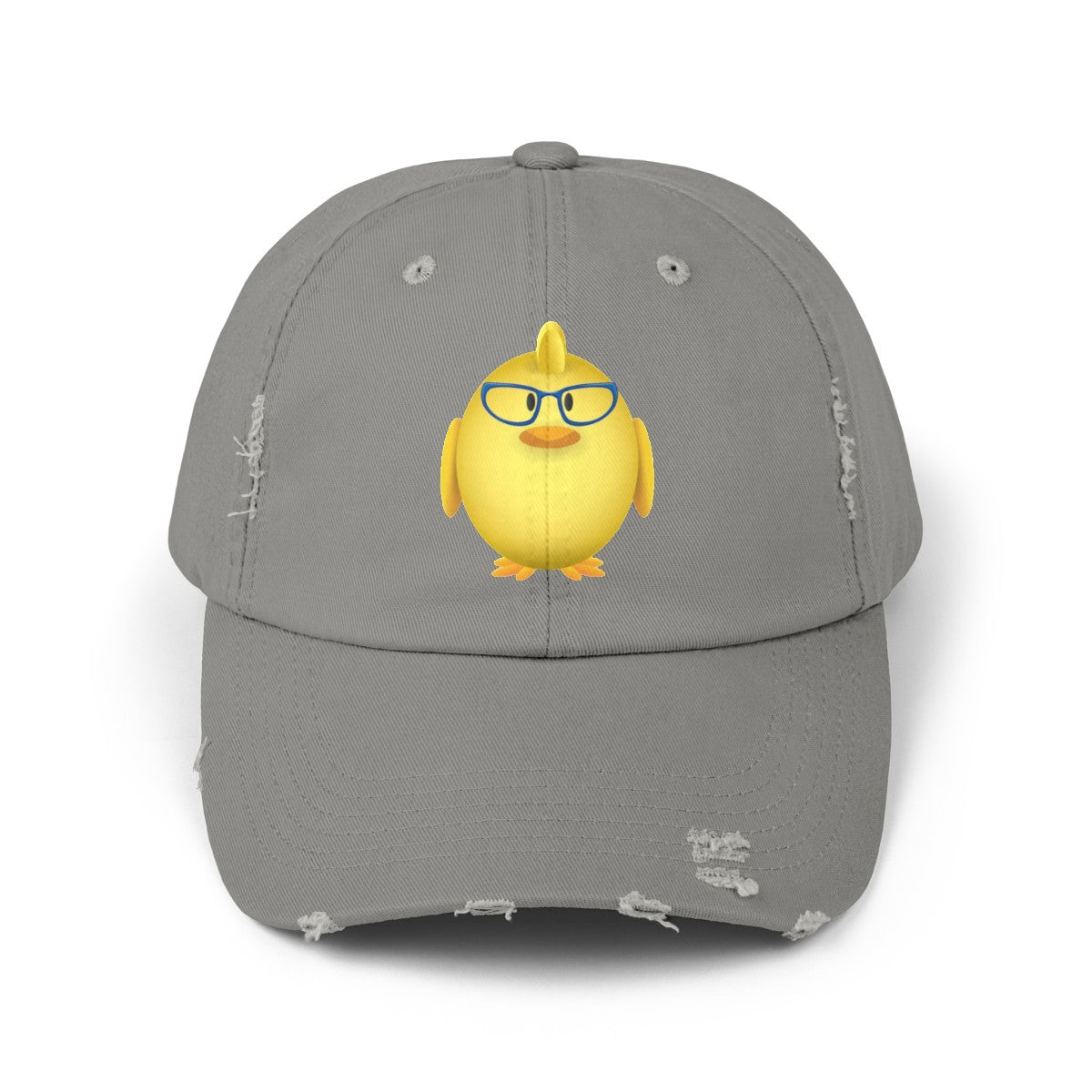 Chick with Glasses Unisex Distressed Cap
