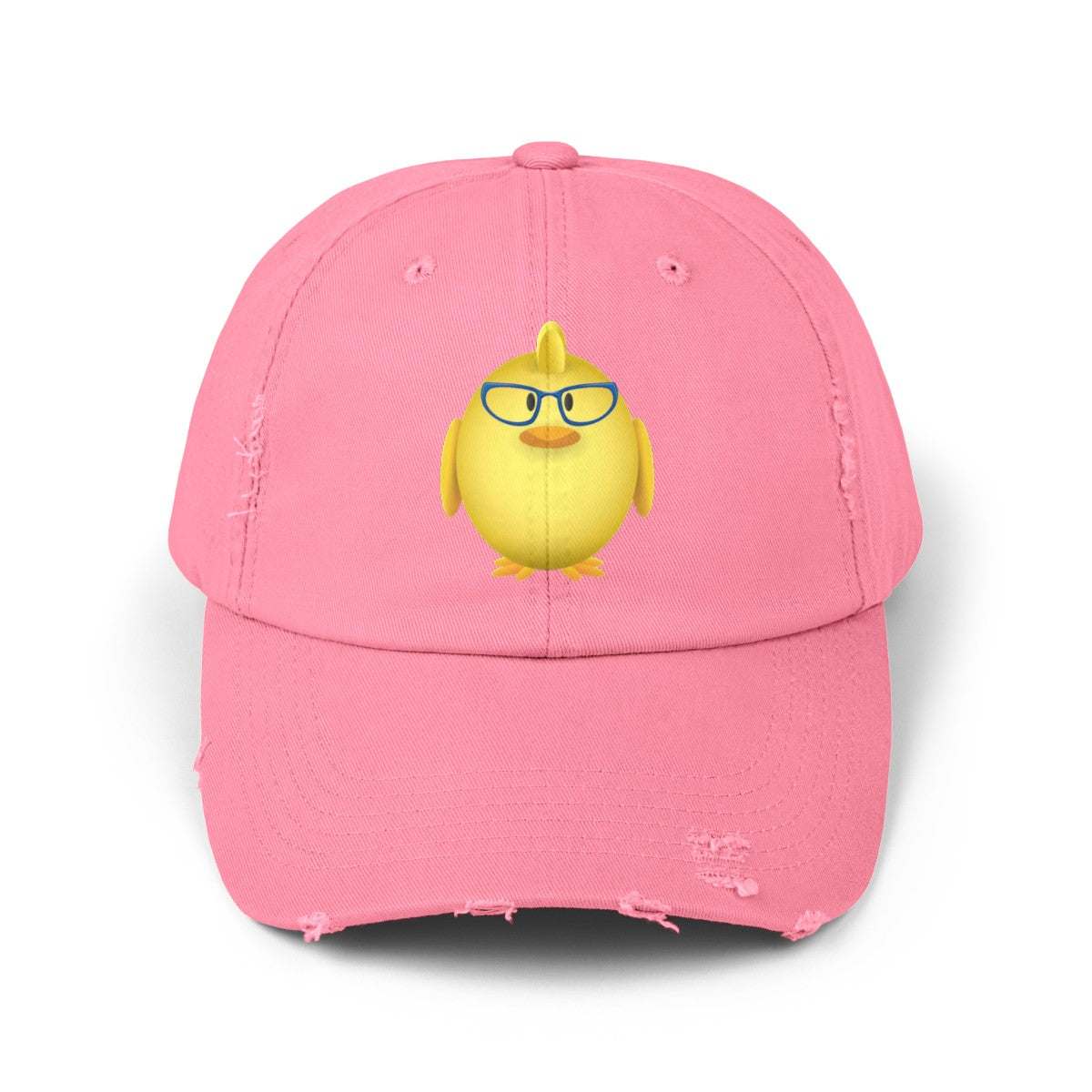Chick with Glasses Unisex Distressed Cap