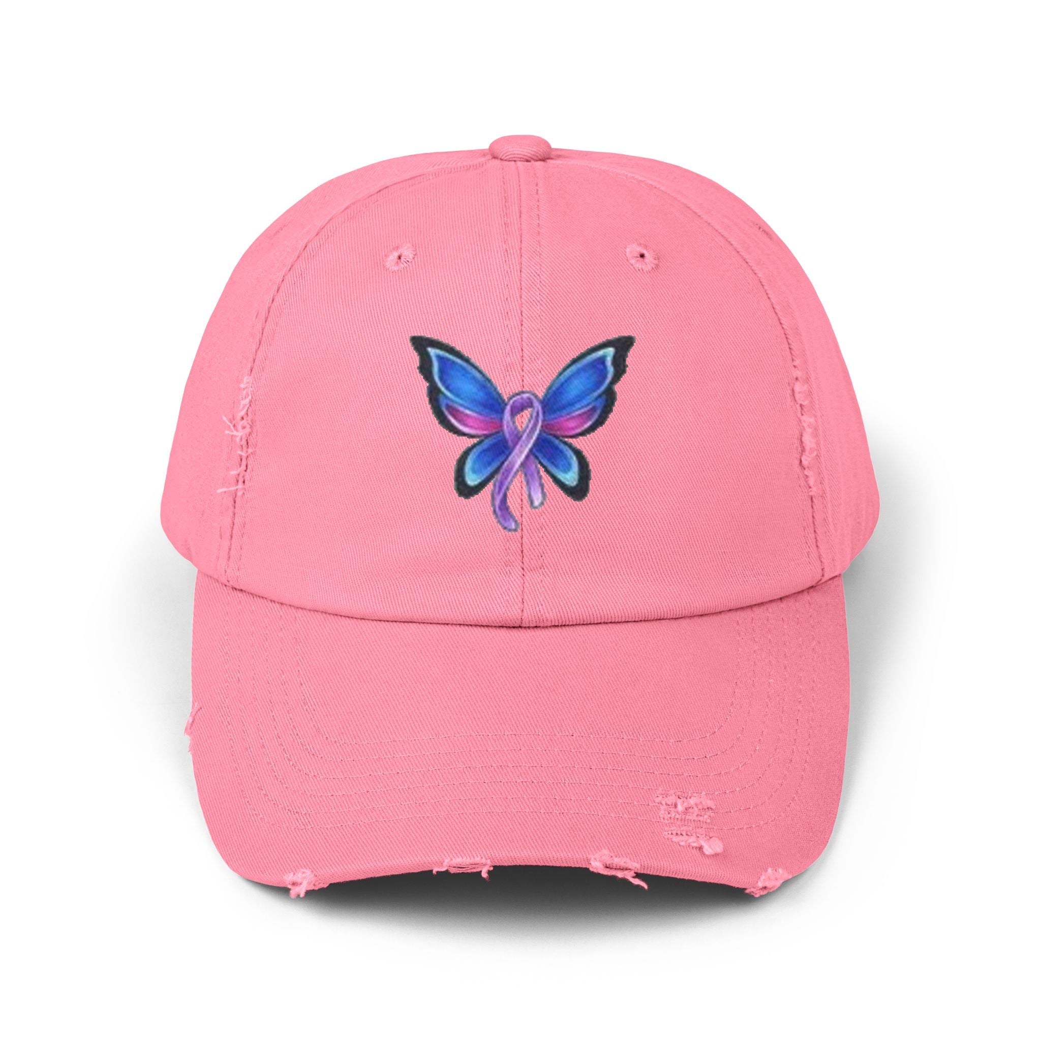 Thyroid Cancer Awareness Unisex Distressed Cap