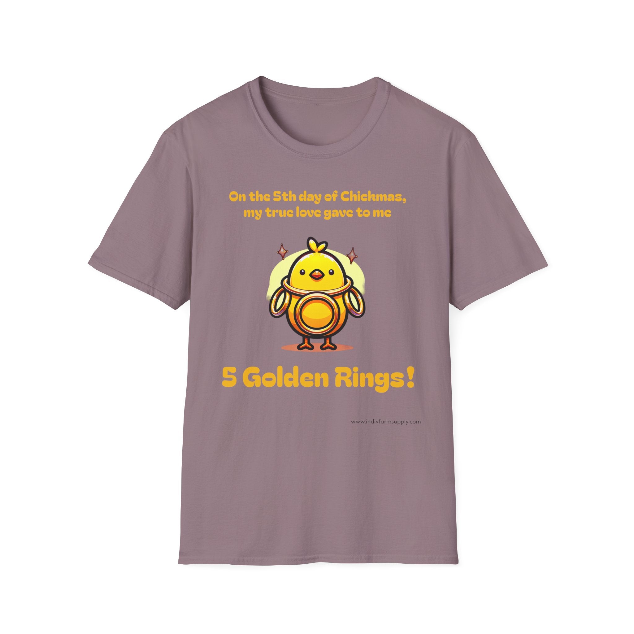 5th Day of Chickmas Unisex Softstyle T-Shirt