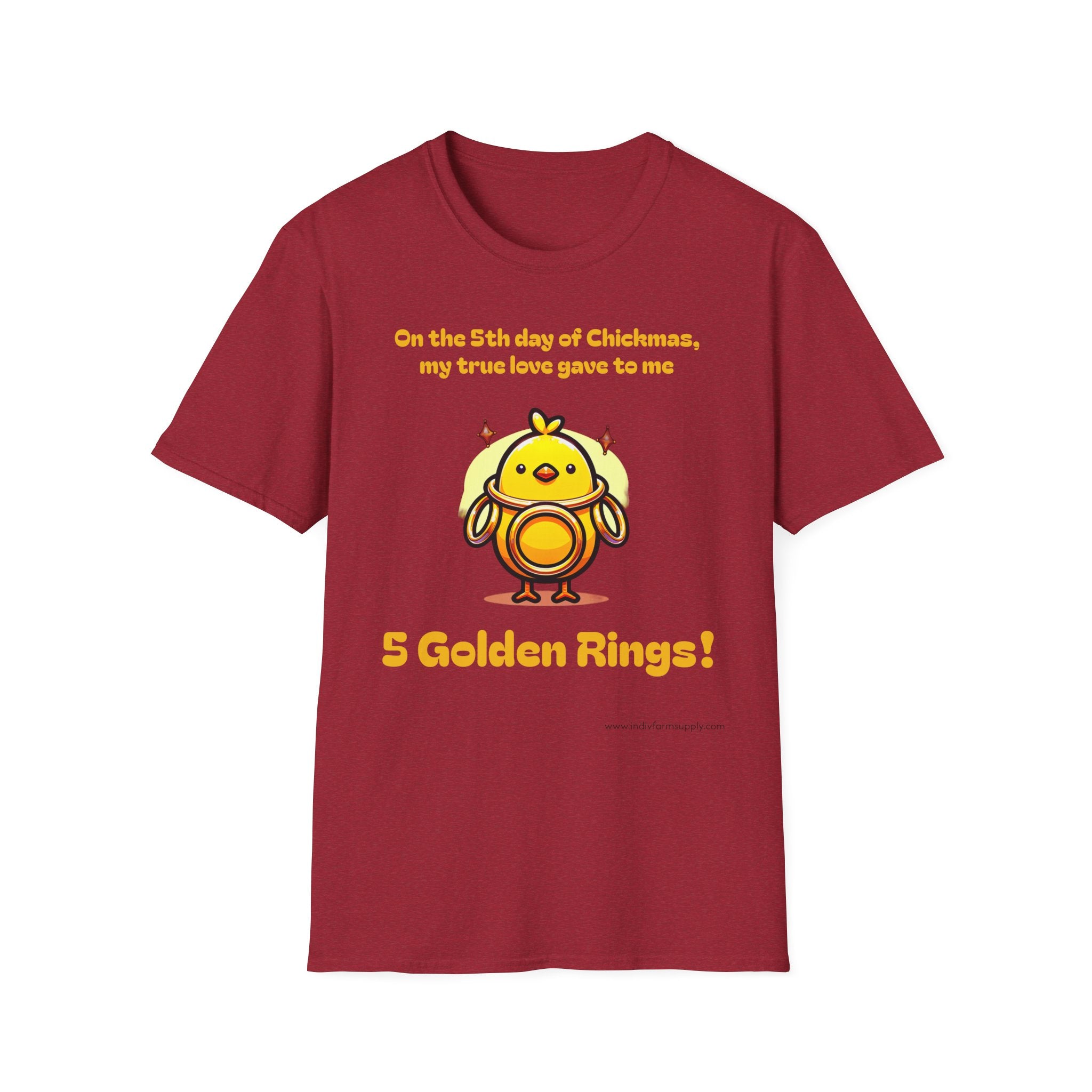 5th Day of Chickmas Unisex Softstyle T-Shirt