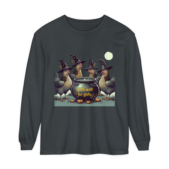 Girls will be Girls Unisex Garment-dyed Long Sleeve T-Shirt