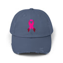 Breast Cancer Ribbon Unisex Distressed Cap-1