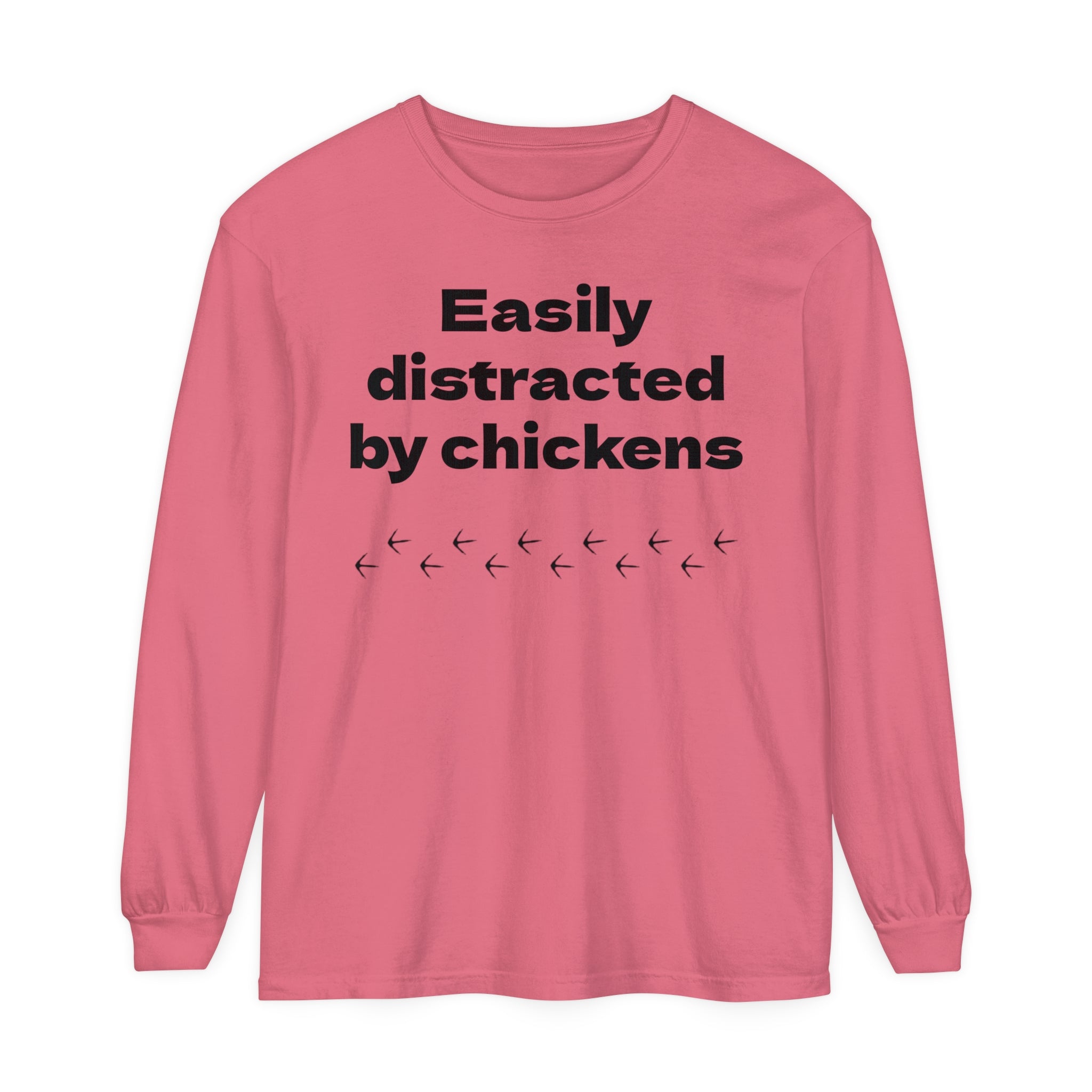 Easily Distracted Unisex Garment-dyed Long Sleeve T-Shirt