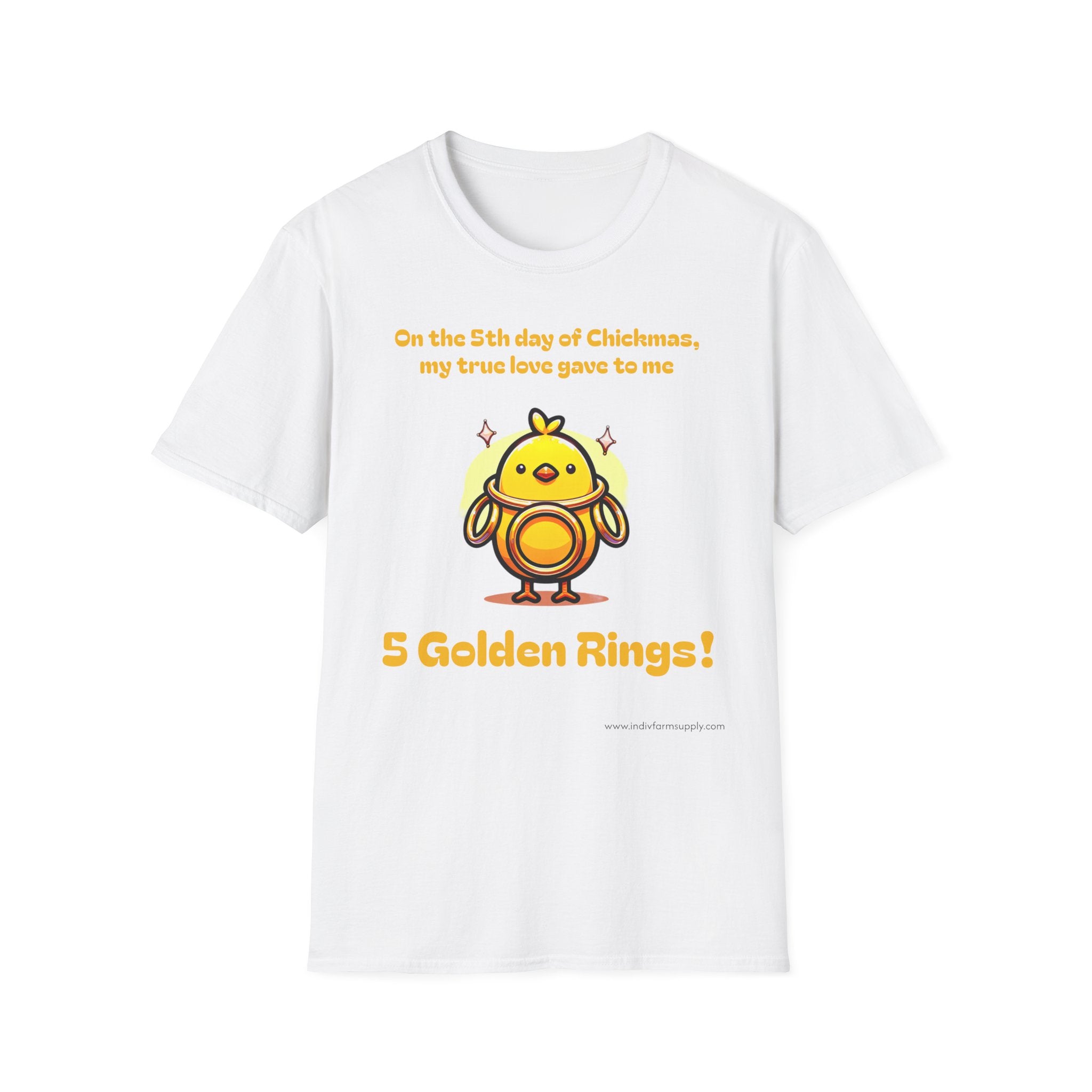 5th Day of Chickmas Unisex Softstyle T-Shirt