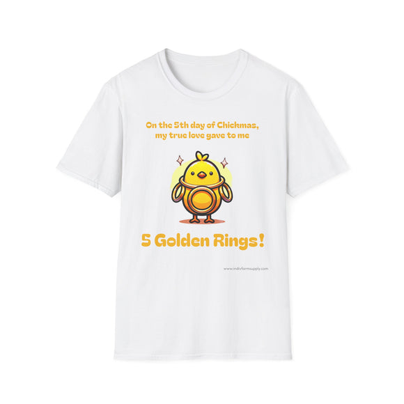 5th Day of Chickmas Unisex Softstyle T-Shirt