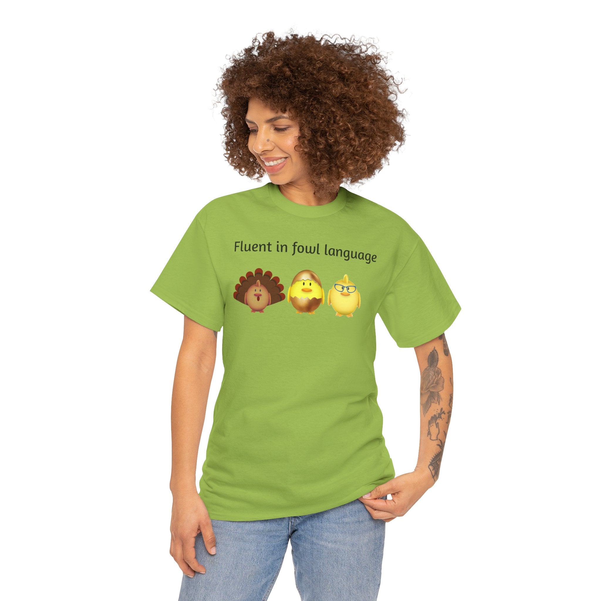 Fluent in Fowl Language Unisex Heavy Cotton Tee