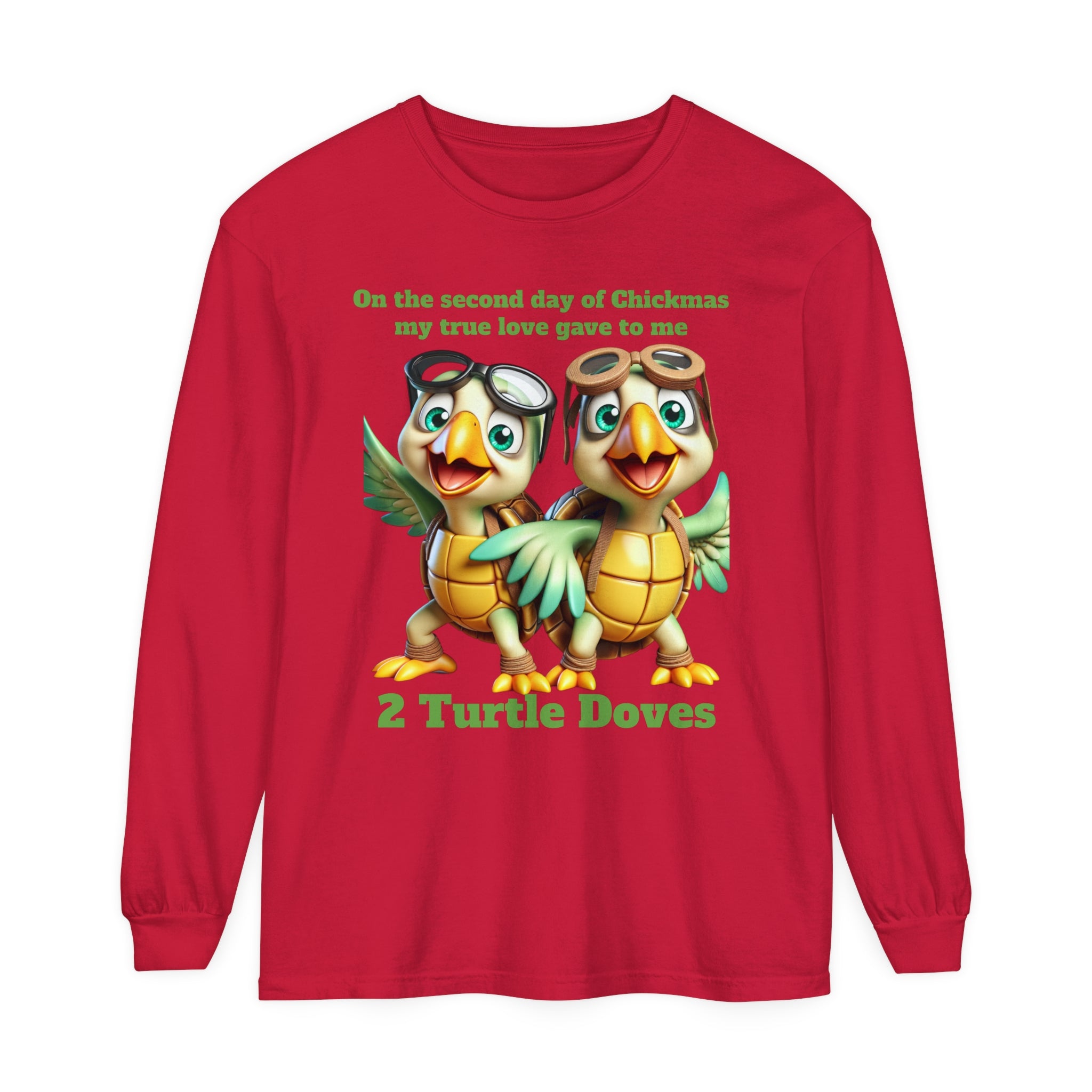2 Turtle Doves Unisex Garment-dyed Long Sleeve T-Shirt