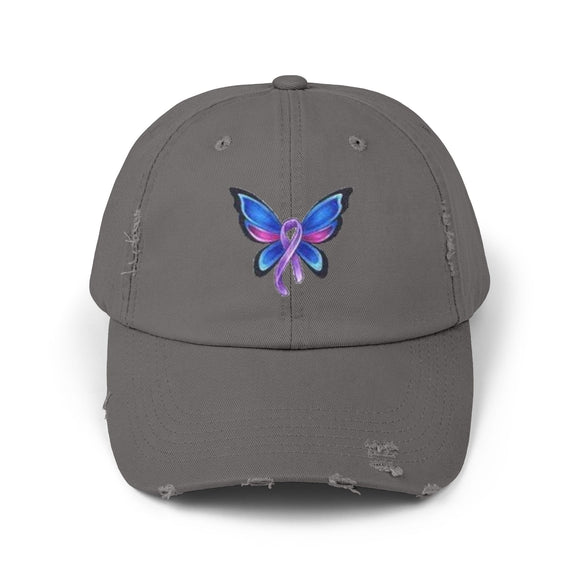 Thyroid Cancer Awareness Unisex Distressed Cap