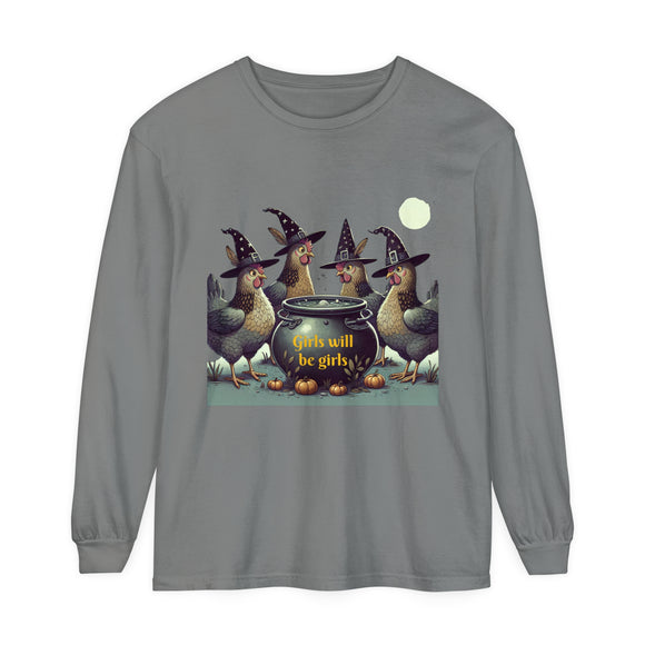 Girls will be Girls Unisex Garment-dyed Long Sleeve T-Shirt