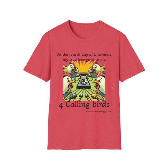 4 Calling Birds Unisex Softstyle T-Shirt