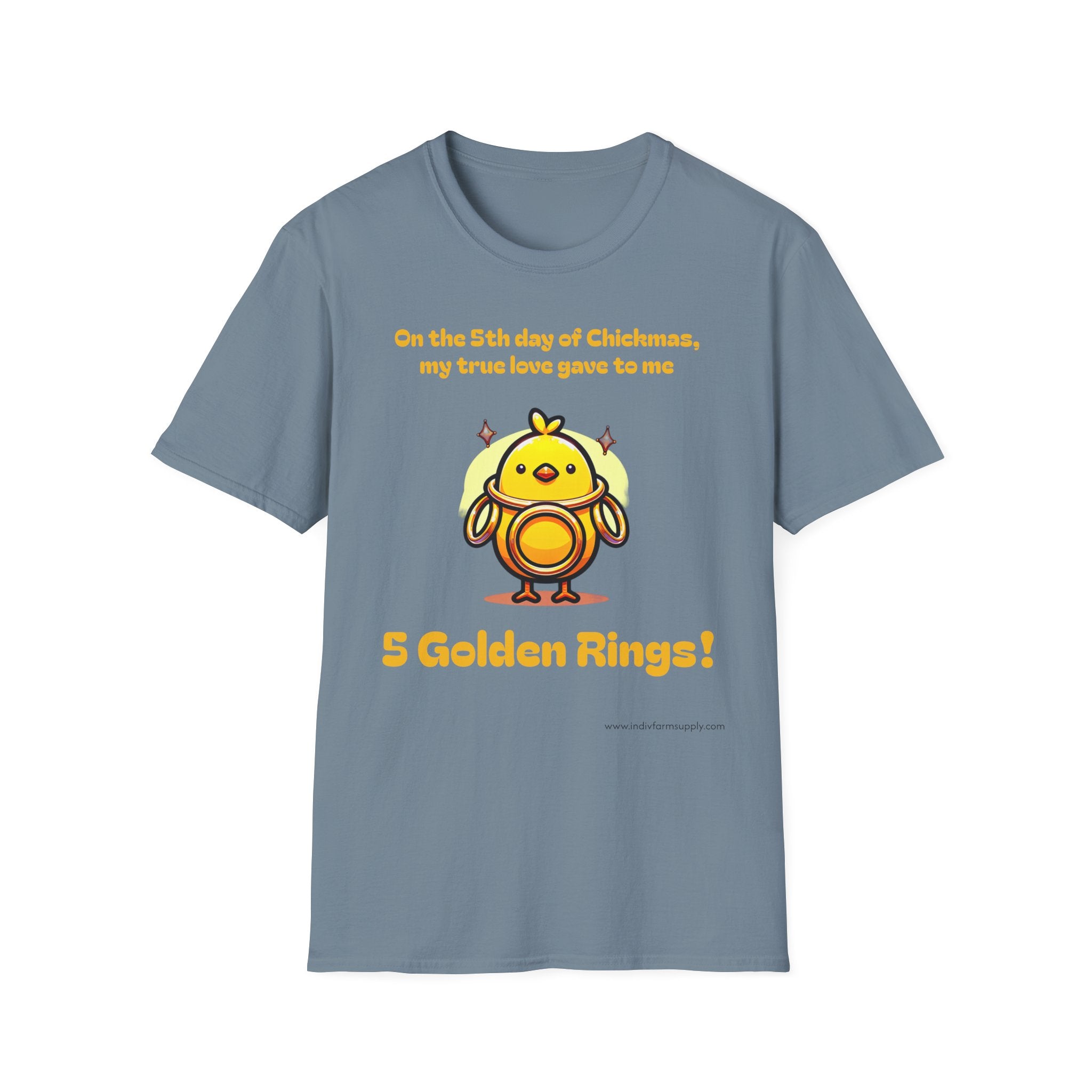 5th Day of Chickmas Unisex Softstyle T-Shirt