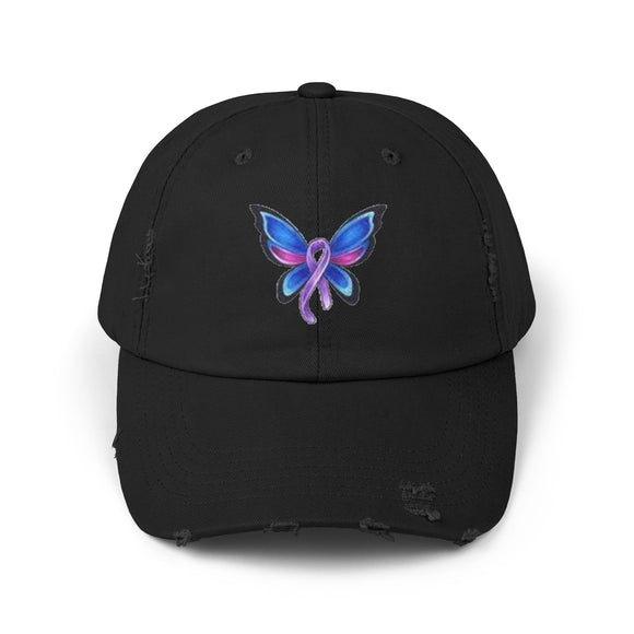 Thyroid Cancer Awareness Unisex Distressed Cap