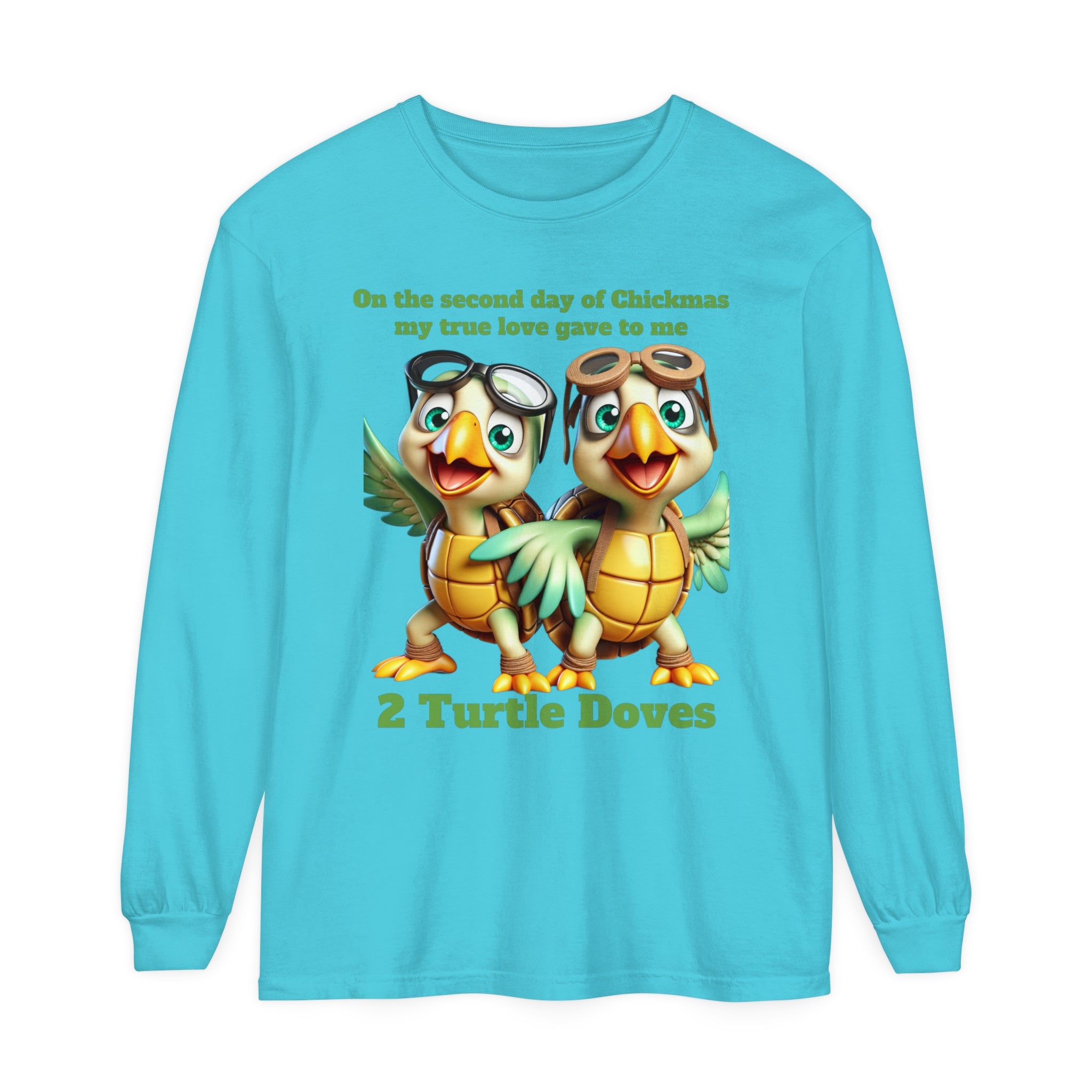 2 Turtle Doves Unisex Garment-dyed Long Sleeve T-Shirt