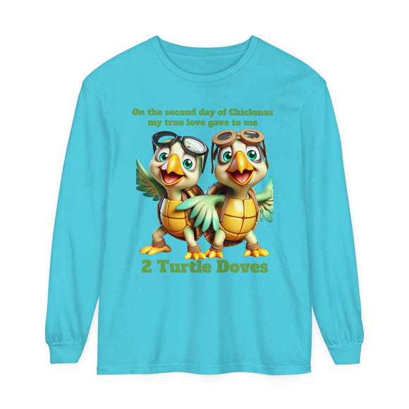 2 Turtle Doves Unisex Garment-dyed Long Sleeve T-Shirt