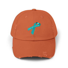 Ovarian Cancer Ribbon Unisex Distressed Cap