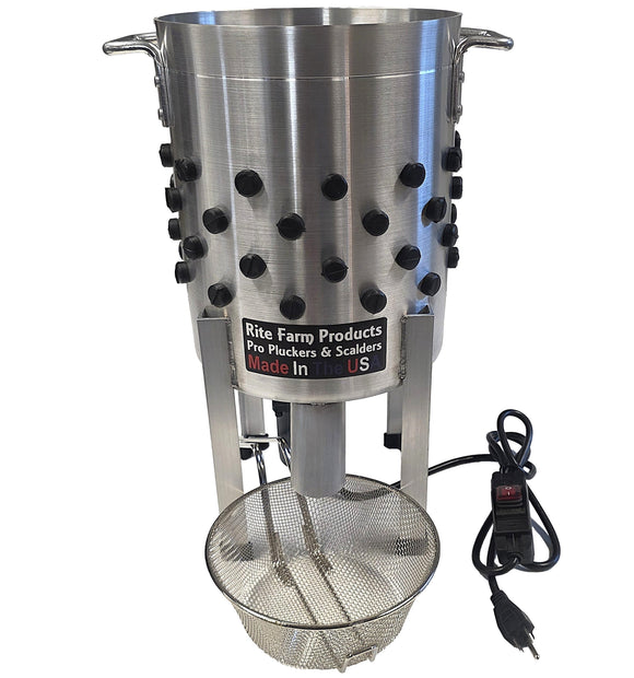 COMBO Rite Farm Products Pro USA Quail Plucker & 4 Gallon 120 Volt, 1,000-Watt Quail Scalder