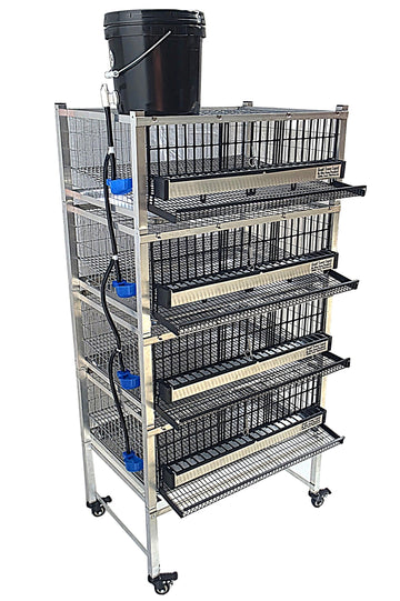 Quail Town Cages by Rite Farm Products - Pro Modular Quail Grow Out & Layer Cage Tower System Black Reservior