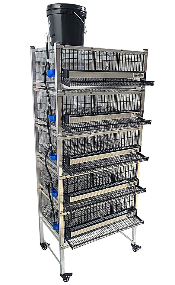 Quail Town Cages by Rite Farm Products - Pro Modular Quail Grow Out & Layer Cage Tower System Black Reservior