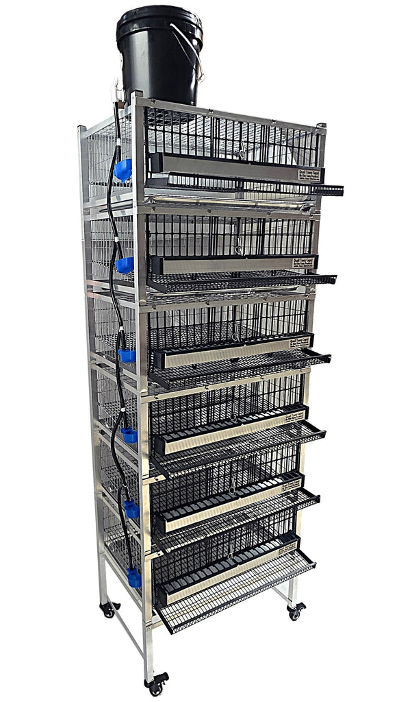 Quail Town Cages by Rite Farm Products - Pro Modular Quail Grow Out & Layer Cage Tower System Black Reservior