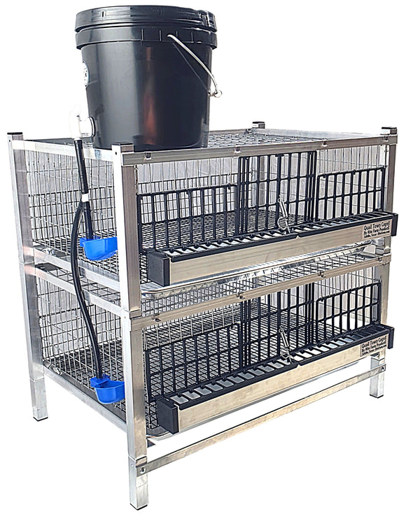 Quail Town Cages by Rite Farm Products - Pro Modular Quail Grow Out & Layer Cage Tower System Black Reservior