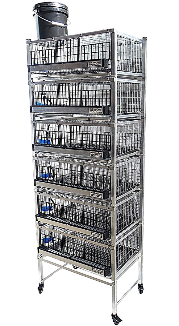 Quail Town Cages by Rite Farm Products - Pro Modular Quail Grow Out & Layer Cage Tower System Black Reservior