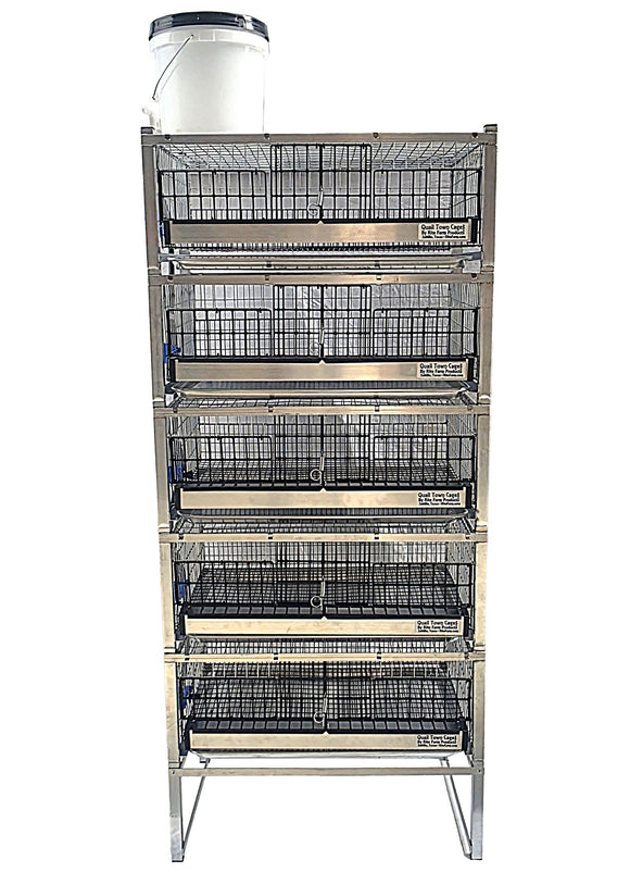 Quail Town Cages by Rite Farm Products - Pro Modular Quail Grow Out & Layer Cage Tower System Transparent Reservoir