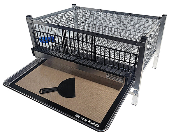 Quail Town Cages by Rite Farm Products - Reusable Silicone Mat Insert & 6 Inch Scraper