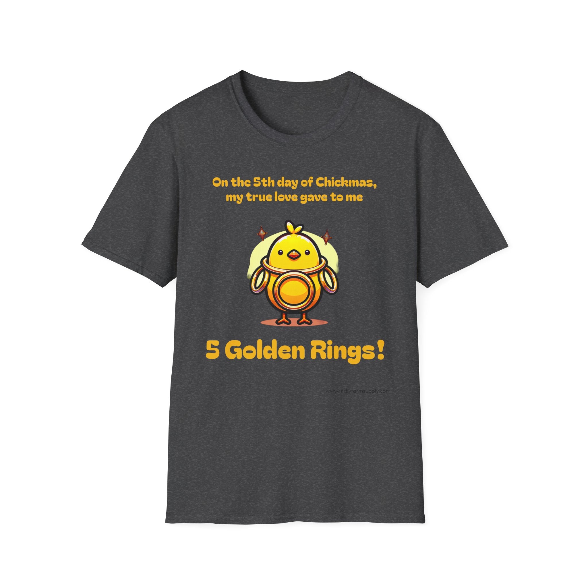 5th Day of Chickmas Unisex Softstyle T-Shirt