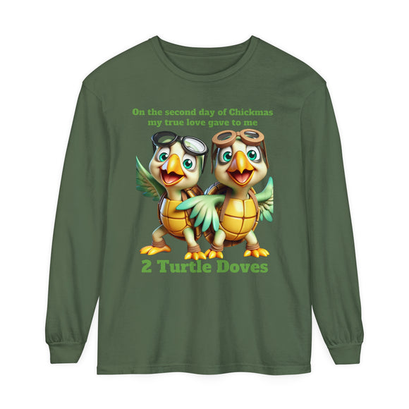 2 Turtle Doves Unisex Garment-dyed Long Sleeve T-Shirt