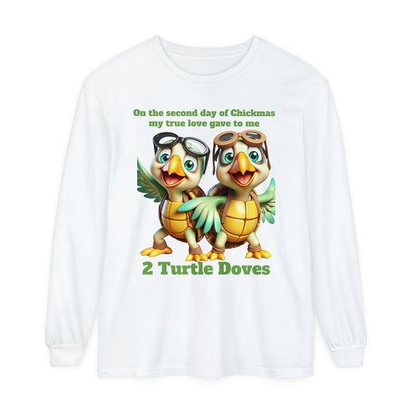 2 Turtle Doves Unisex Garment-dyed Long Sleeve T-Shirt