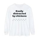 Easily Distracted Unisex Garment-dyed Long Sleeve T-Shirt-10