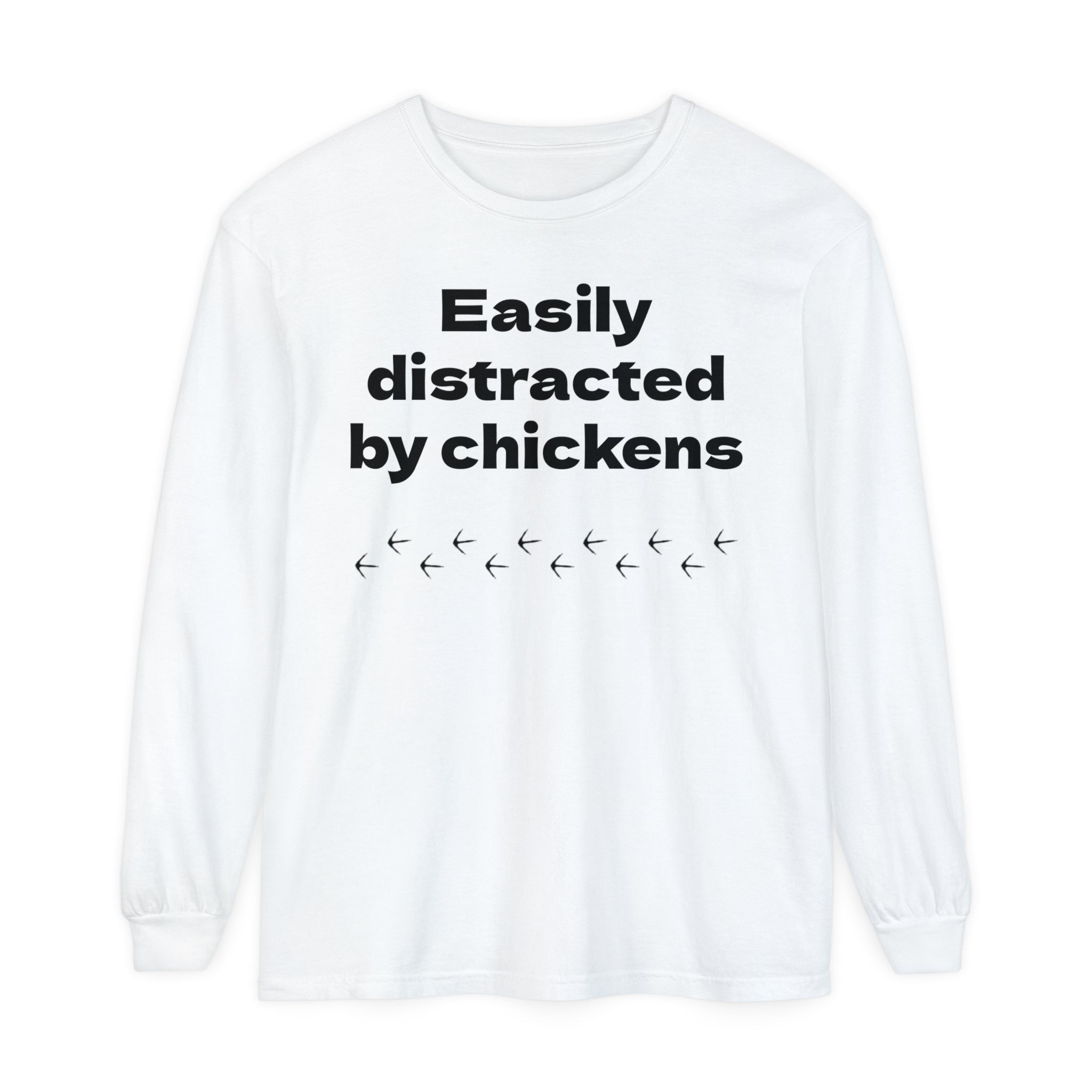 Easily Distracted Unisex Garment-dyed Long Sleeve T-Shirt