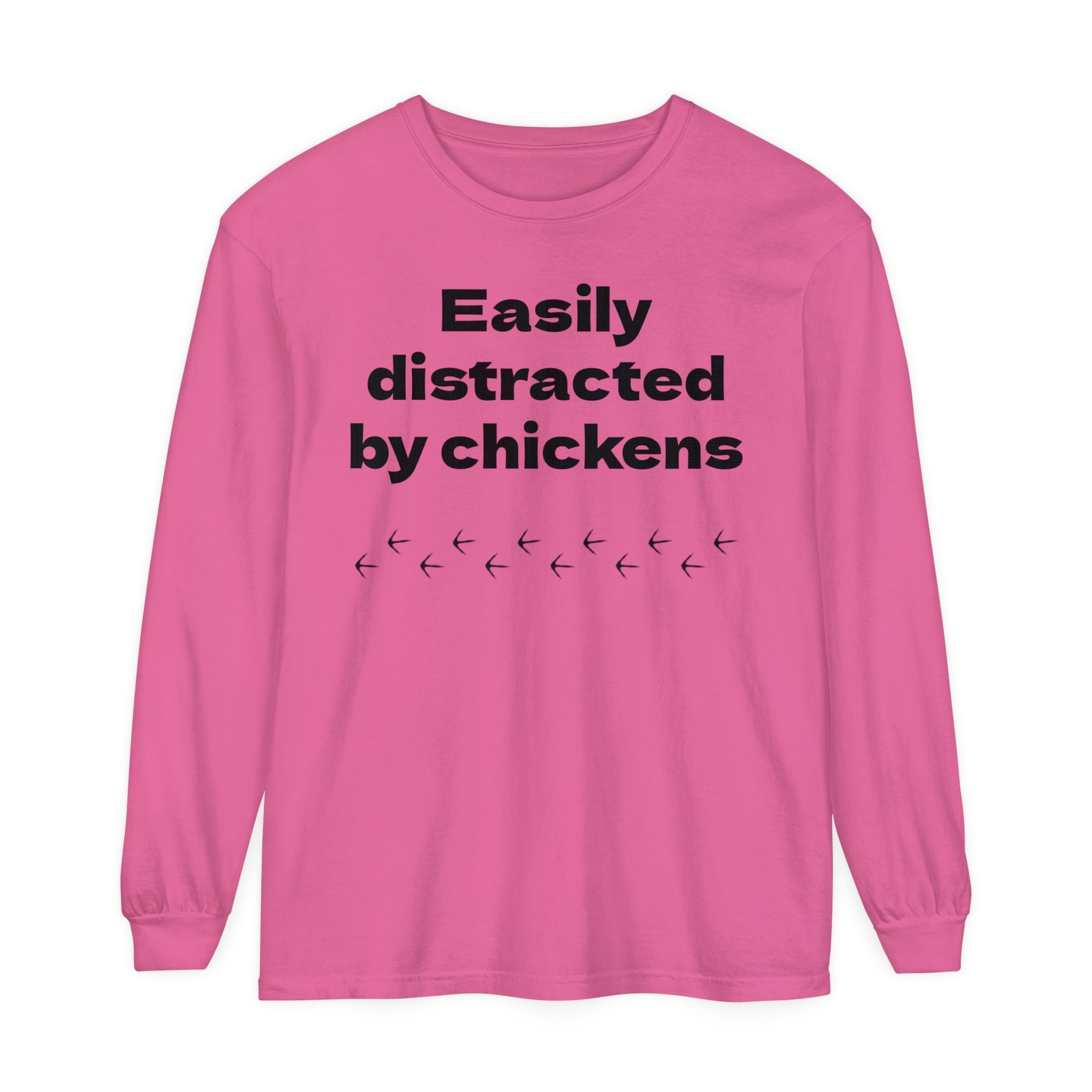 Easily Distracted Unisex Garment-dyed Long Sleeve T-Shirt