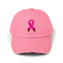 Breast Cancer Ribbon Unisex Distressed Cap-4