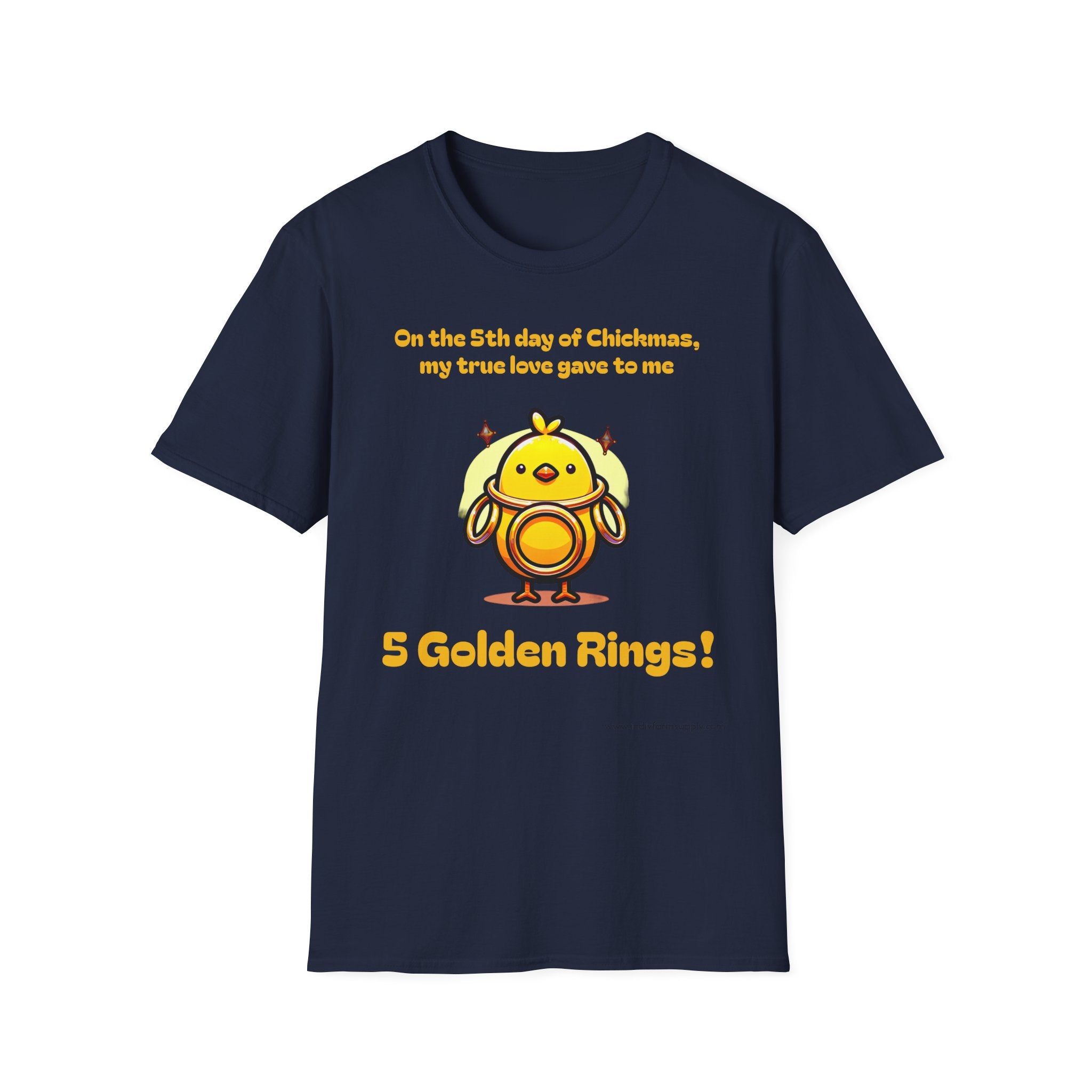 5th Day of Chickmas Unisex Softstyle T-Shirt