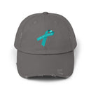Ovarian Cancer Ribbon Unisex Distressed Cap-4