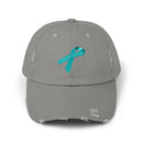 Ovarian Cancer Ribbon Unisex Distressed Cap-3