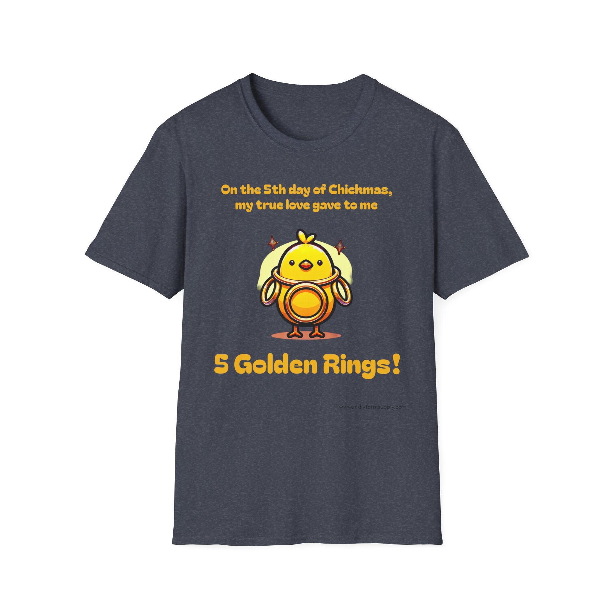 5th Day of Chickmas Unisex Softstyle T-Shirt