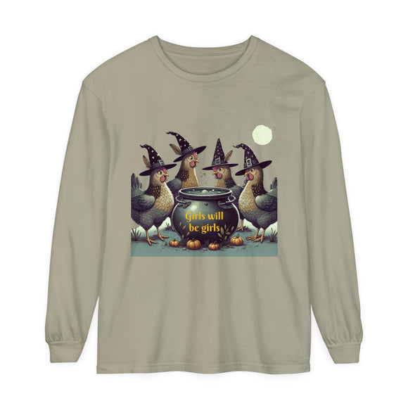Girls will be Girls Unisex Garment-dyed Long Sleeve T-Shirt