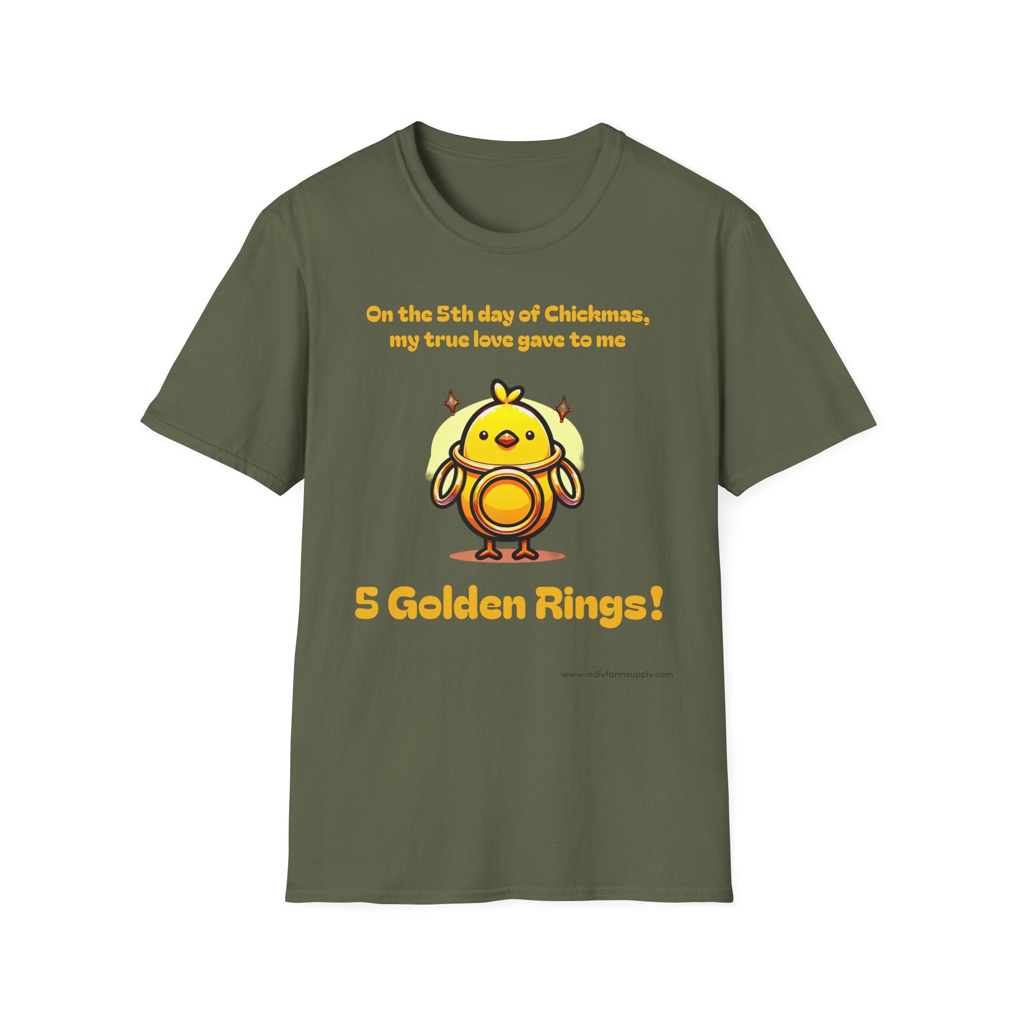 5th Day of Chickmas Unisex Softstyle T-Shirt