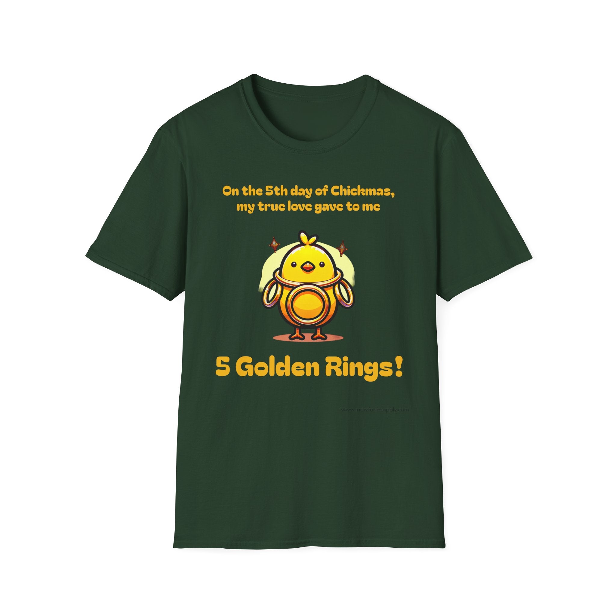 5th Day of Chickmas Unisex Softstyle T-Shirt | Indiv Farm Supply