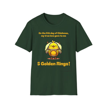 5th Day of Chickmas Unisex Softstyle T-Shirt