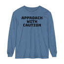 Caution Unisex Garment-dyed Long Sleeve T-Shirt-2
