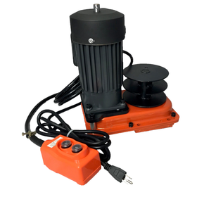 Motorized 5000 Pound Capacity Double Drum Ceiling Winch