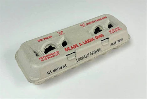 12 Count Large Pulp Stock Printed Egg Cartons